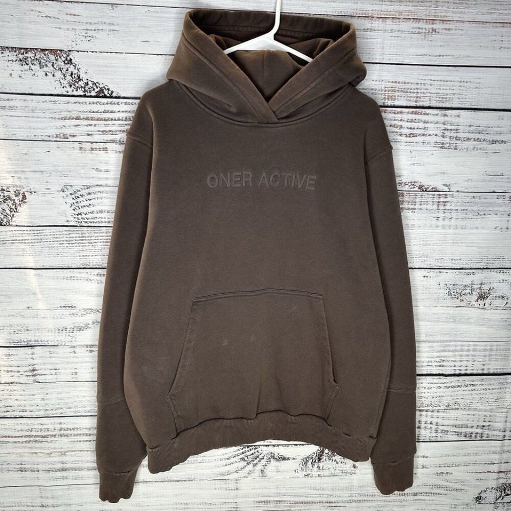 Oner Active Classic Oversized Hoodie in Deep Taupe - Size Medium - Picture 4 of 13